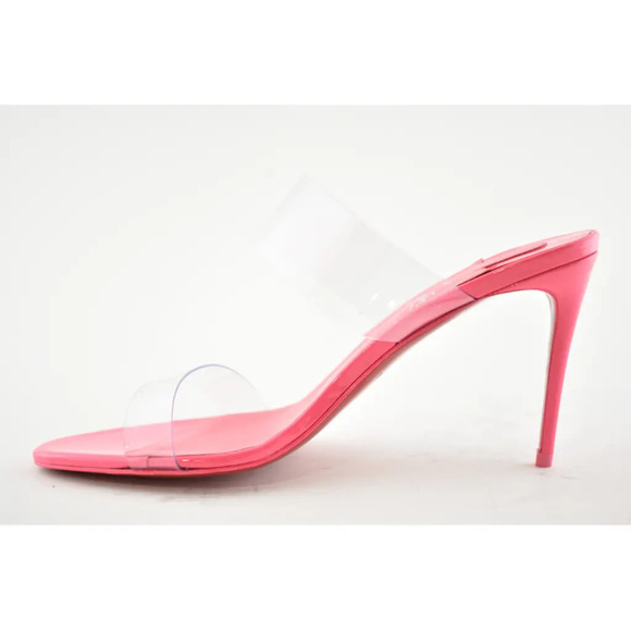 Christian Louboutin Just Nothing 85 Pink Patent PVC Sandal Mule Heel Pump 36.5 - Picture 8 of 12